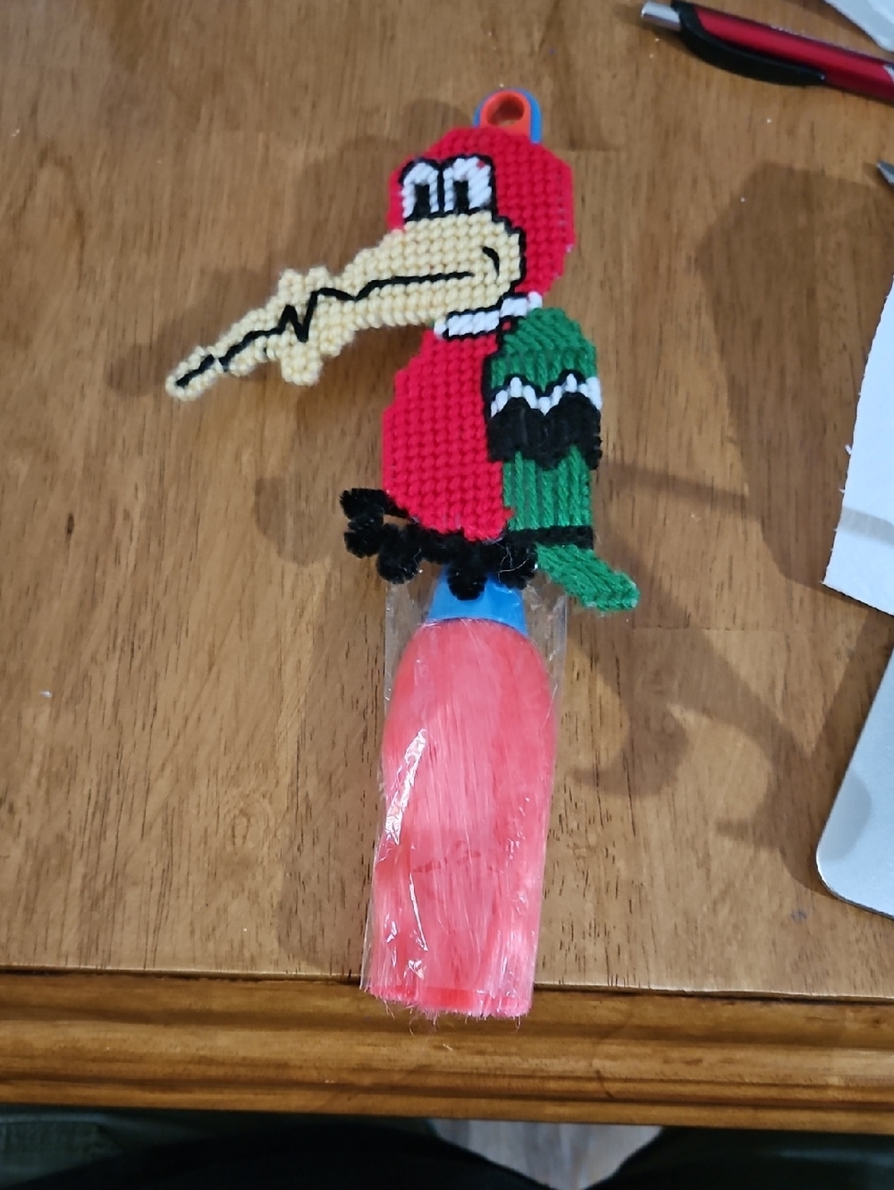 Handmade Woodpecker Duster Cover With Duster